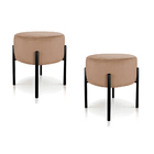 Kit Puff De Luxo Suede Cappuccino - Vallisa Decor