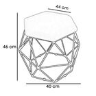 Kit Puff E Banqueta Aramado Base Bronze Suede Amarelo