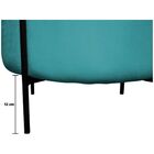 Kit Puff Redondo Decorativo Capri Base Preto Suede Azul