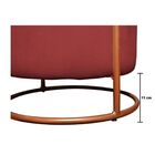 Kit Puff Redondo Decorativo Royale Base Bronze Suede Vermelho