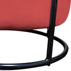 Kit Puff Redondo Decorativo Royale Base Preto Suede Vermelho