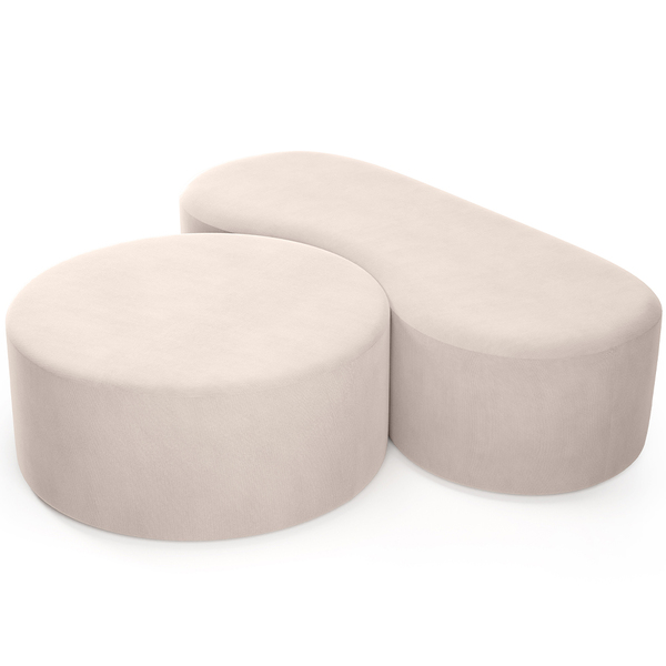 Kit Puff Redondo Lola E Puff Recamier Orgânico Orbit W01 Sued