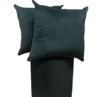 Kit Puff Tubinho Veludo + 2 Capas De Almofada 45x45  Verde