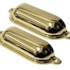 Kit Puxador Concha Vintage Retro Dourado Ouro 2 Unidades