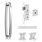 Kit Puxador Curvo 60cm + Fechadura Tetra 800 + Pivotante