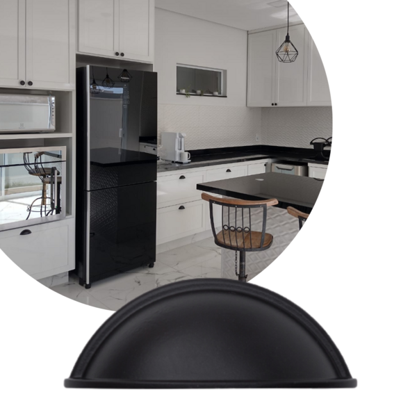 Kit Puxadores De Armario Puxadores De Gaveta Com 1 Un - Preto