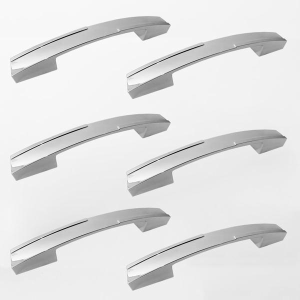 Kit Puxadores Plásticos Cromado Para Armário 128/160 Mm 6 Un