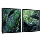 Kit Quadro Decorativo 2 Telas 60x40 Model. Geométrico Verde P