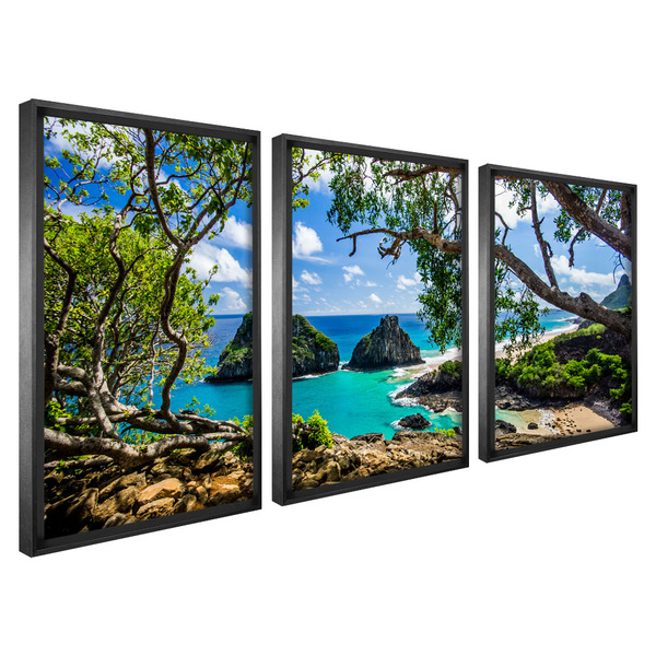 Kit Quadro Decorativo 3 Peças 60x40 Model. Fernando De Noronh