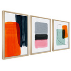 Kit Quadro Decorativo 3 Telas 60x40 Model. Abstrato Iv Natural