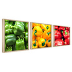 Kit Quadro Decorativo 3 Telas Verduras  60x40 Preta
