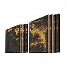 Kit Quadro Decorativo Abstrato Agate Com Moldura Dourada - 80