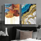 Kit Quadro Decorativo Abstrato Texturas Com Moldura Prata - 1