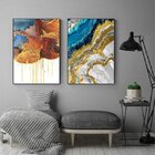 Kit Quadro Decorativo Abstrato Texturas Com Moldura Preto - 8