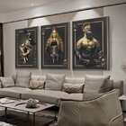 Kit Quadro Decorativo Imperio Dourado Com Moldura Prata - 300