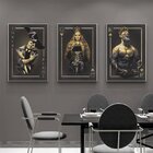 Kit Quadro Decorativo Imperio Dourado Com Moldura Prata - 300
