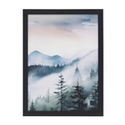 Kit Quadro Decorativo Paisagem Montanha Azul com Vidro 90x40cm Arte Própria 3 Unidades