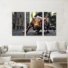 Kit Quadro Decorativo Touro De Wall Street