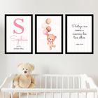 Kit Quadro Infantil Personalizado Envie O Nome3 20x30 3 Pçs -
