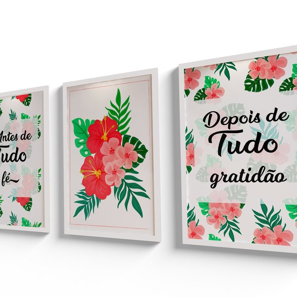 Kit Quadro Para Sala E Escritório Moldura E Vidro Grande Ante