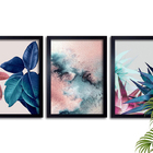 Kit Quadro Para Sala E Escritório Moldura E Vidro Grande Folh