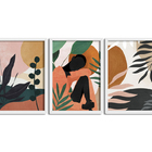 Kit Quadro Para Sala E Escritório Moldura E Vidro Grande Mulh