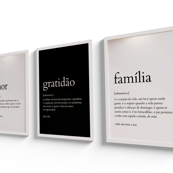 Kit Quadro Para Sala E Escritório Moldura Grande Frases Diver