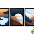 Kit Quadro Para Sala Moldura E Vidro Grande Pintura Natureza