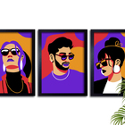 Kit Quadro Para Sala Moldura Grande Pop Art Fashion