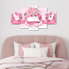 Kit Quadros Decorativo Quarto Infantil Unicórnio Rosa Menina