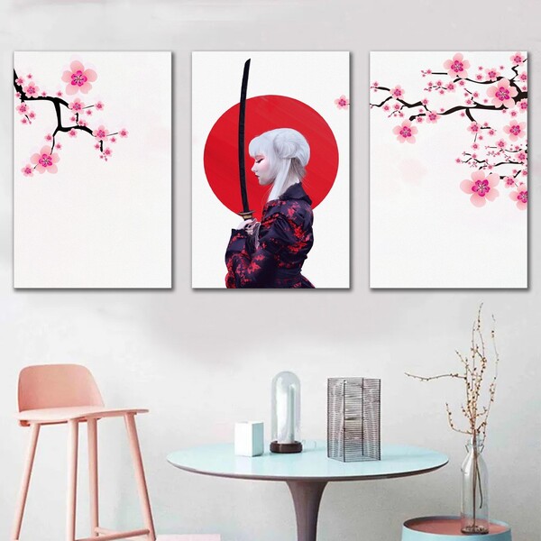 Kit Quadros Decorativos  Japão Samurai