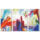 Kit Quadros Decorativos Abstrato Colorido Para Sala