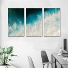 Kit Quadros Decorativos Abstrato Mar Azul