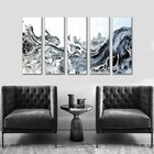 Kit Quadros Decorativos Abstrato Preto E Branco