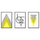 Kit Quadros Decorativos Amarelo Love Geométrico