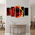 Kit Quadros Decorativos Animal Leão 5 Peças