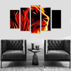 Kit Quadros Decorativos Animal Leão 5 Peças