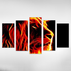 Kit Quadros Decorativos Animal Leão 5 Peças