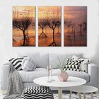 Kit Quadros Decorativos Arvores No Lago