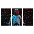 Kit Quadros Decorativos Astronauta Com Rosas