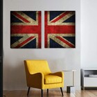 Kit Quadros Decorativos Bandeira Inglaterra Vintage