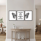 Kit Quadros Decorativos Borboleta E Frases
