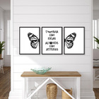 Kit Quadros Decorativos Borboleta E Frases