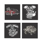 Kit Quadros Decorativos Carros 4 Peças 30x30