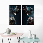 Kit Quadros Decorativos Casal De Aves