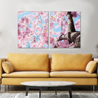 Kit Quadros Decorativos Cerejeira Flor Sakura