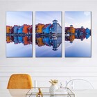 Kit Quadros Decorativos Cidade Flutuante Na Água