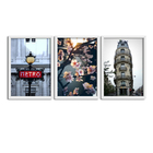 Kit Quadros Decorativos Com Moldura Cidade Metro