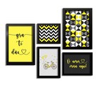 Kit Quadros Decorativos Com Moldura Sala Quarto O Amor Mora A