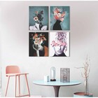 Kit Quadros Decorativos Flores Mulheres Floridas